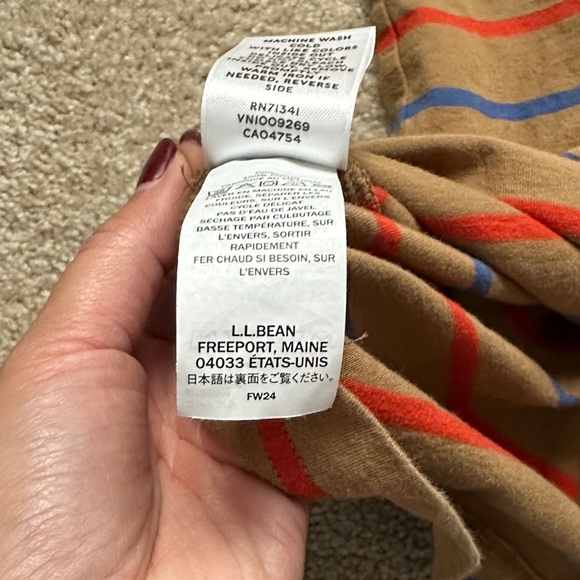 L. L. Bean Men's Signature Stonecoast Polo Long-Sleeve Stripe 100% Cotton L - Picture 7 of 7